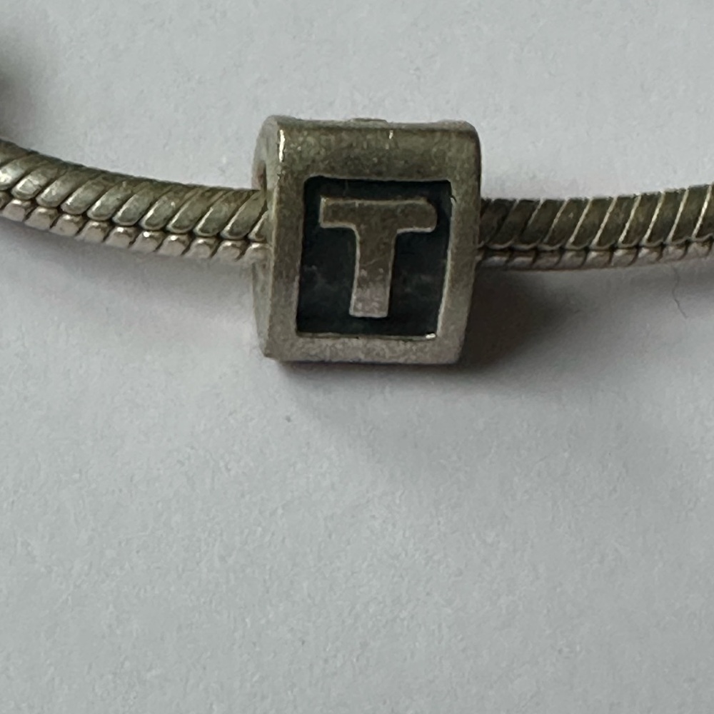 Pandora authentic letter T Silver Charm